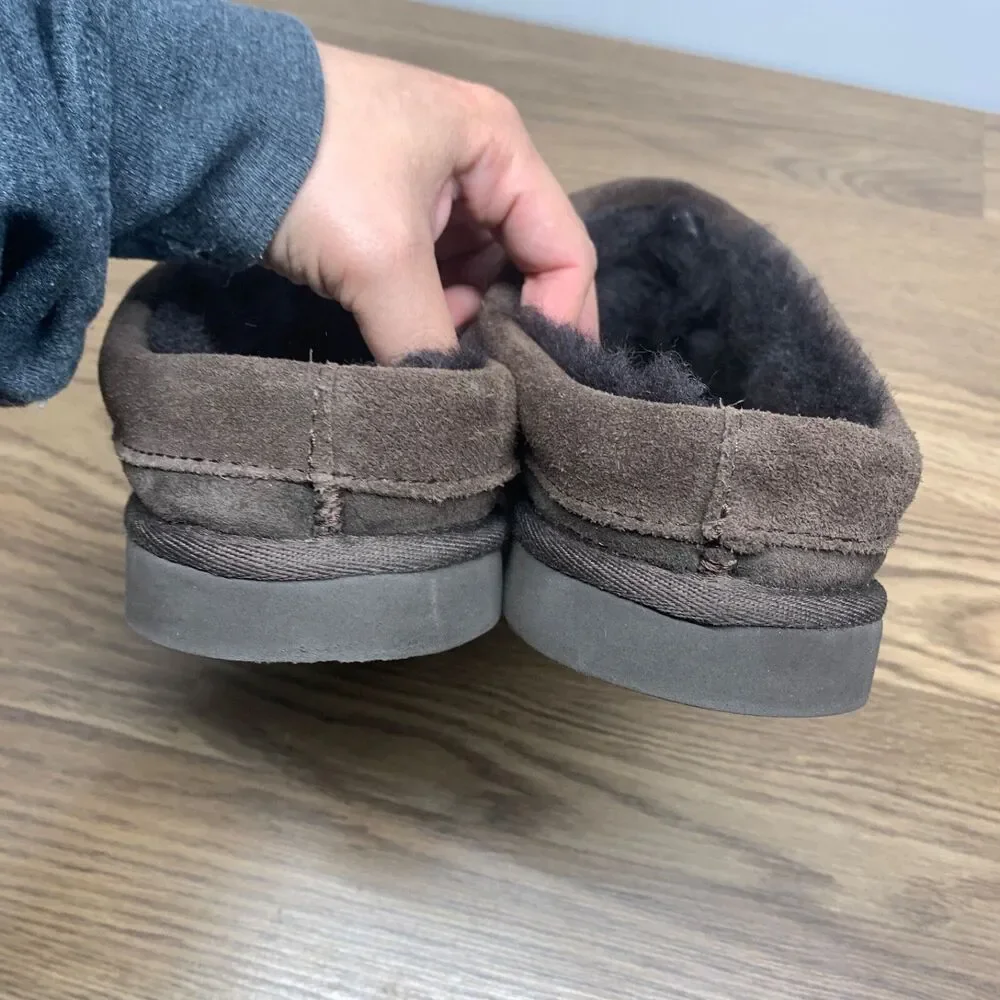 Eddie Bauer Firelight Moc Scuff Mens shoes Brown‎ 13 M Shearling Slippers